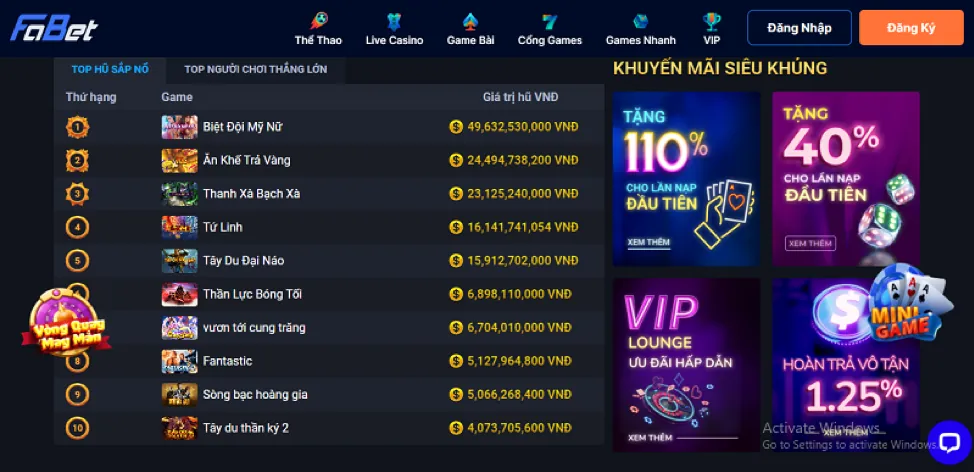 Tiền thưởng chào mừng K89BET